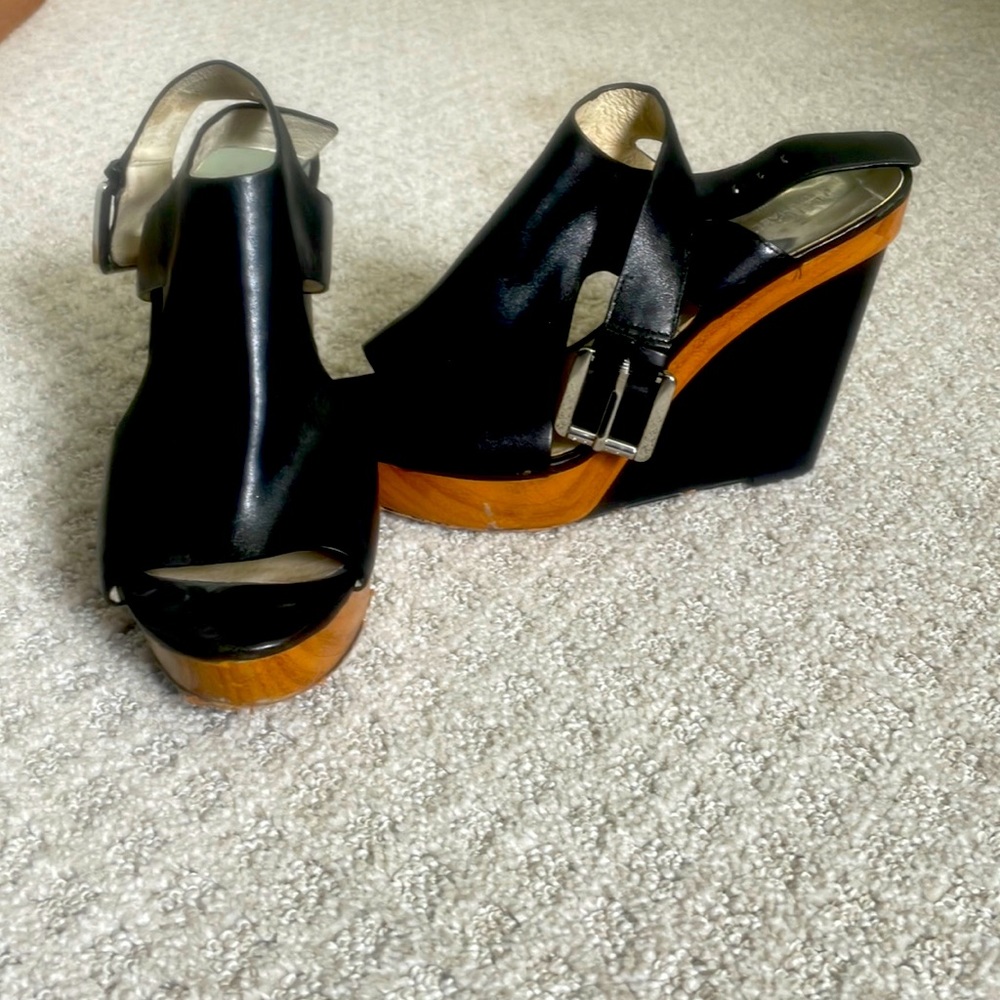 Black, wedge, Michael Kors, heels